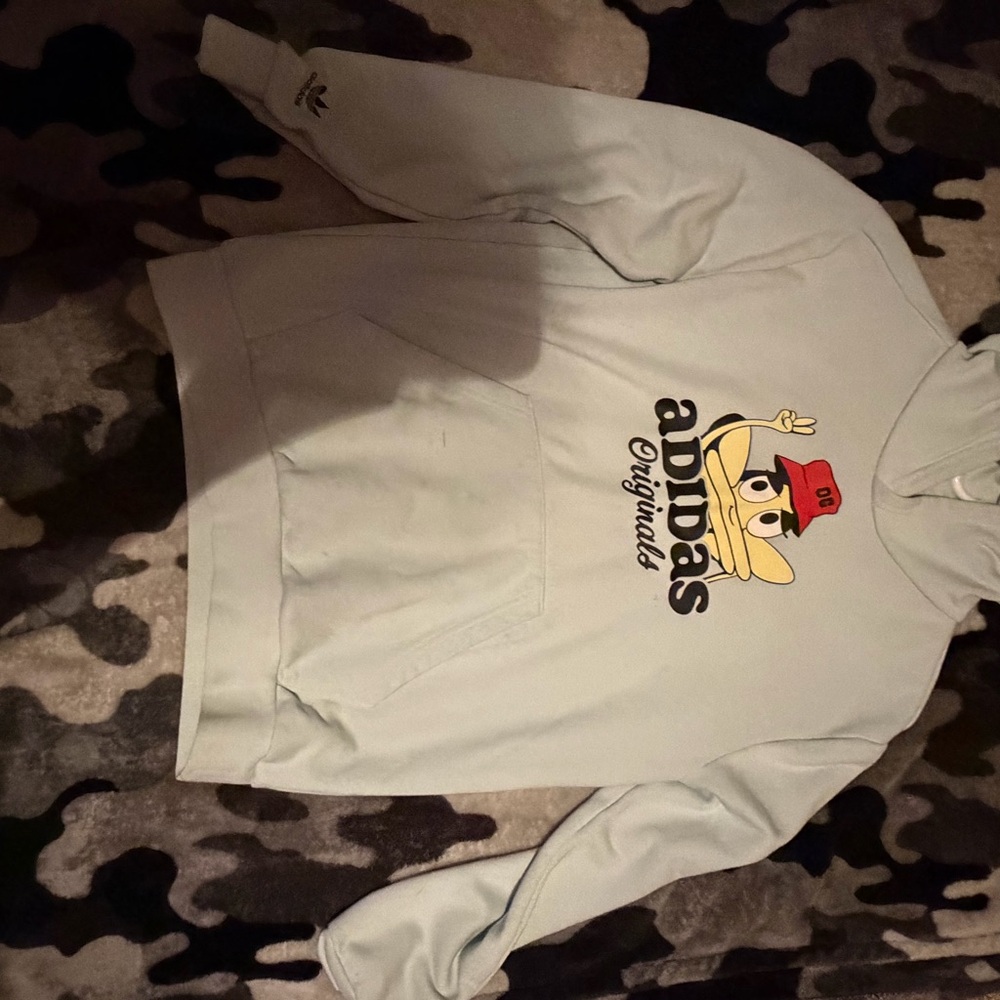 adidas Originals Mint Pullover Hoodie with Cartoon Logo